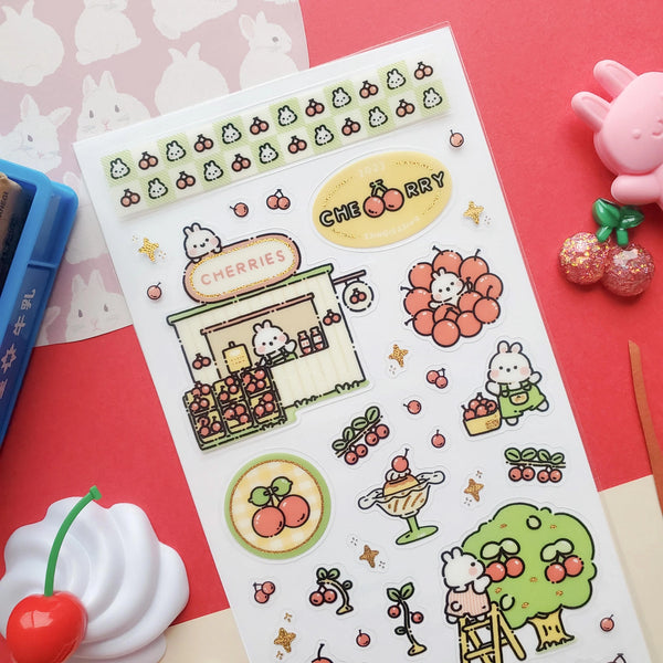 Sweet Cherry Stand Sticker Sheet