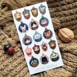 Winter Animal Ornaments Sticker Sheet