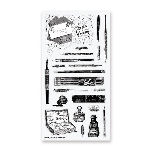 Antique Writing Set Sticker Sheet