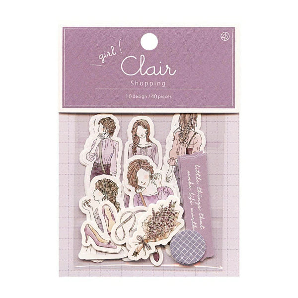 Girl Clair Shopping Flake Sticker