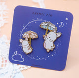 Enamel Pin Set: Rain Bunnies