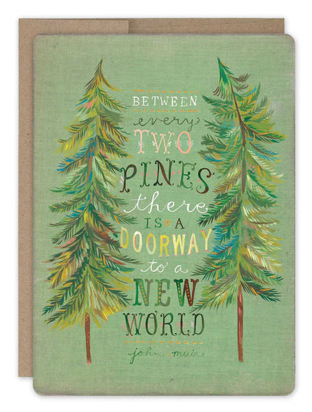 Between Two Pines Blank Card