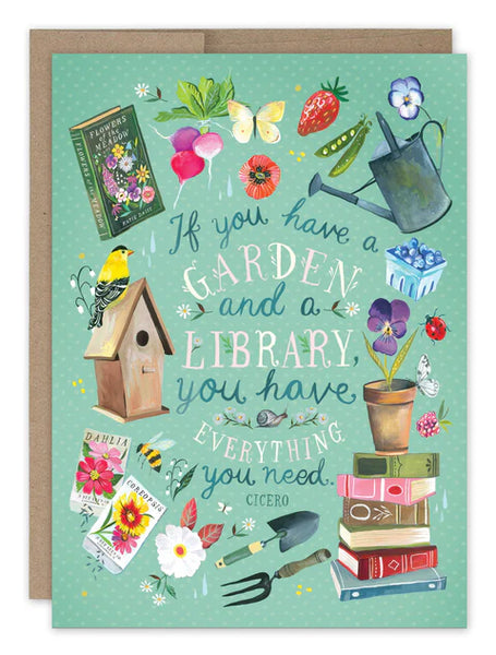 Garden & Library Birthday Card