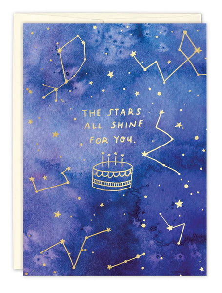 Tarjeta de cumpleaños "Las estrellas brillan para ti"