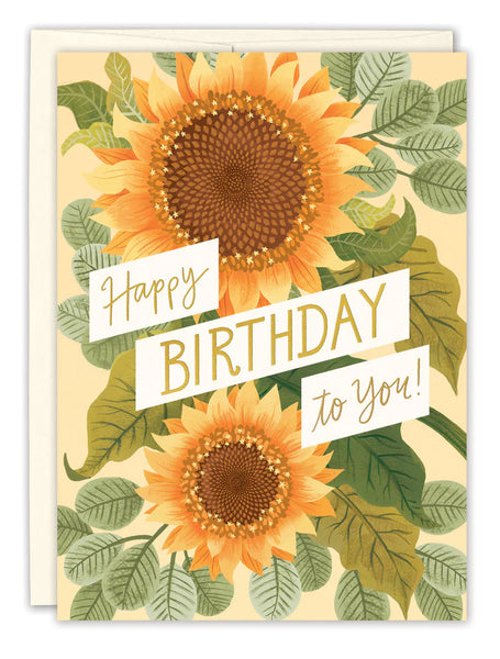 Tarjeta de cumpleaños con girasol