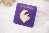 Bunny Melting Moon Enamel Pin