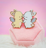 Enamel Pin: Star and Moon Angel Bunnies