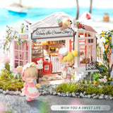 Honey Ice Cream Shop DIY Miniature Dollhouse Kit